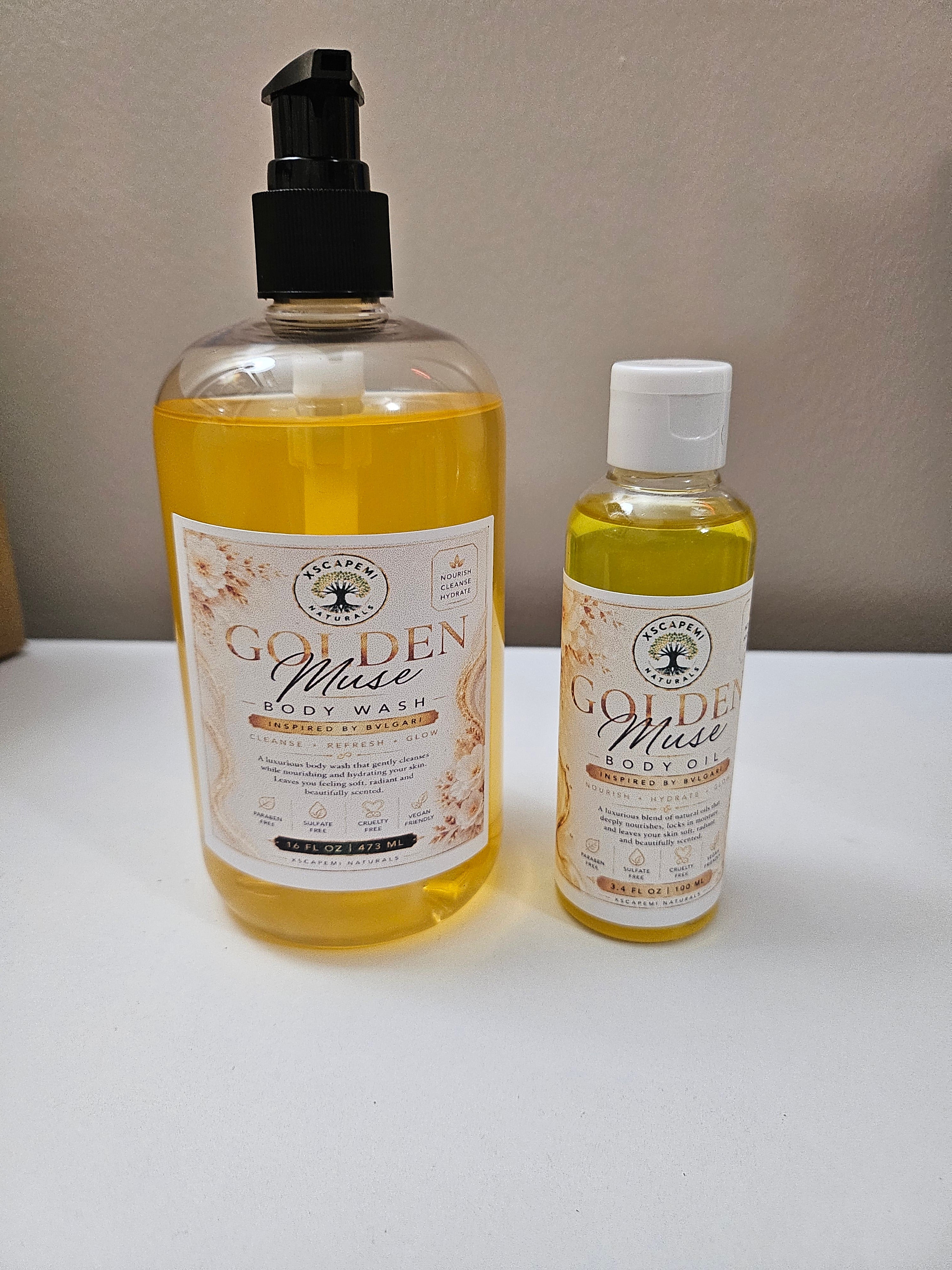 Golden Muse Bundle - 16oz Body Wash & 4oz Body Oil