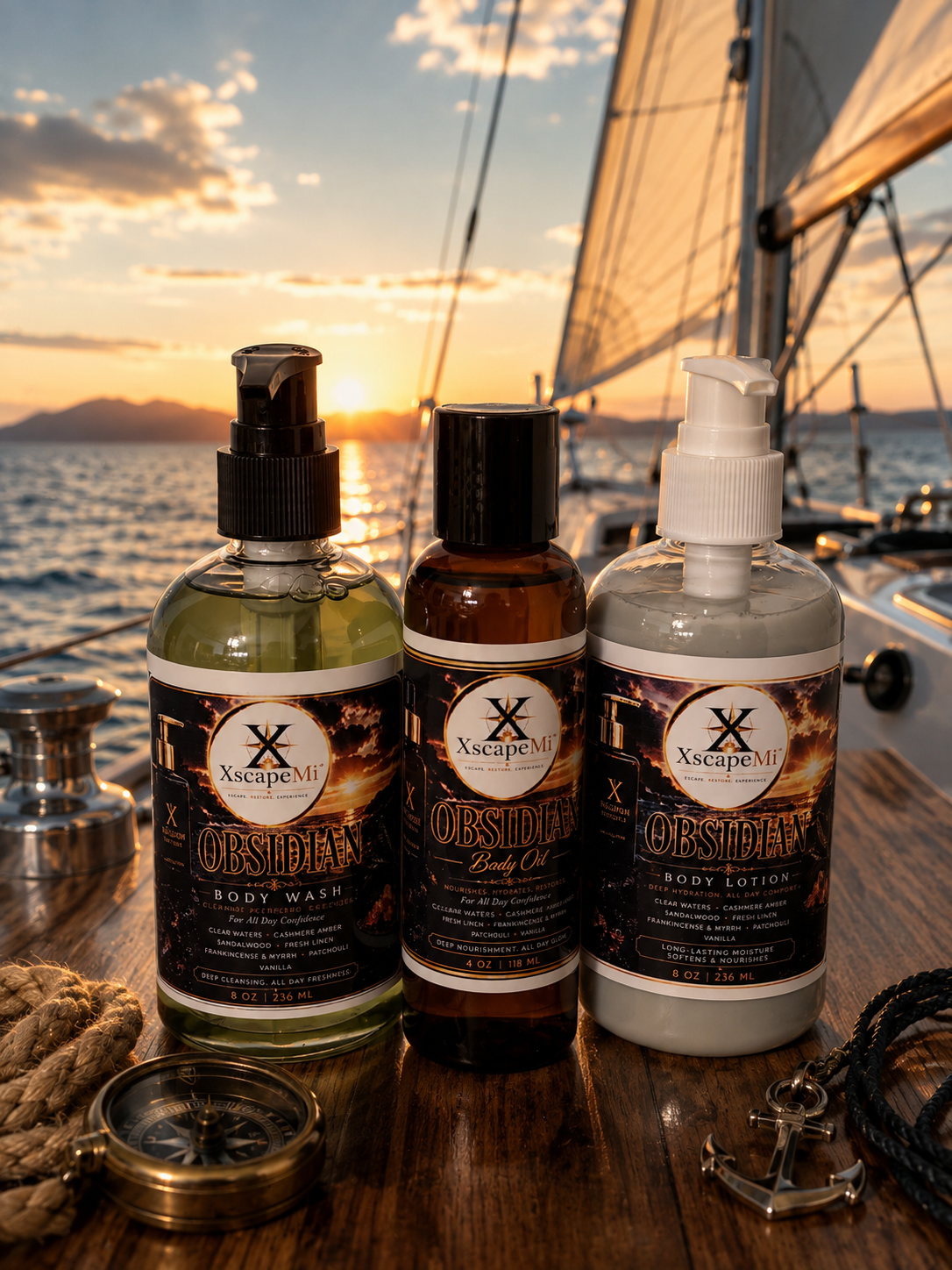 Obsidian Bundle - 8oz Body Wash 8oz body lotion & 4oz Body Oil