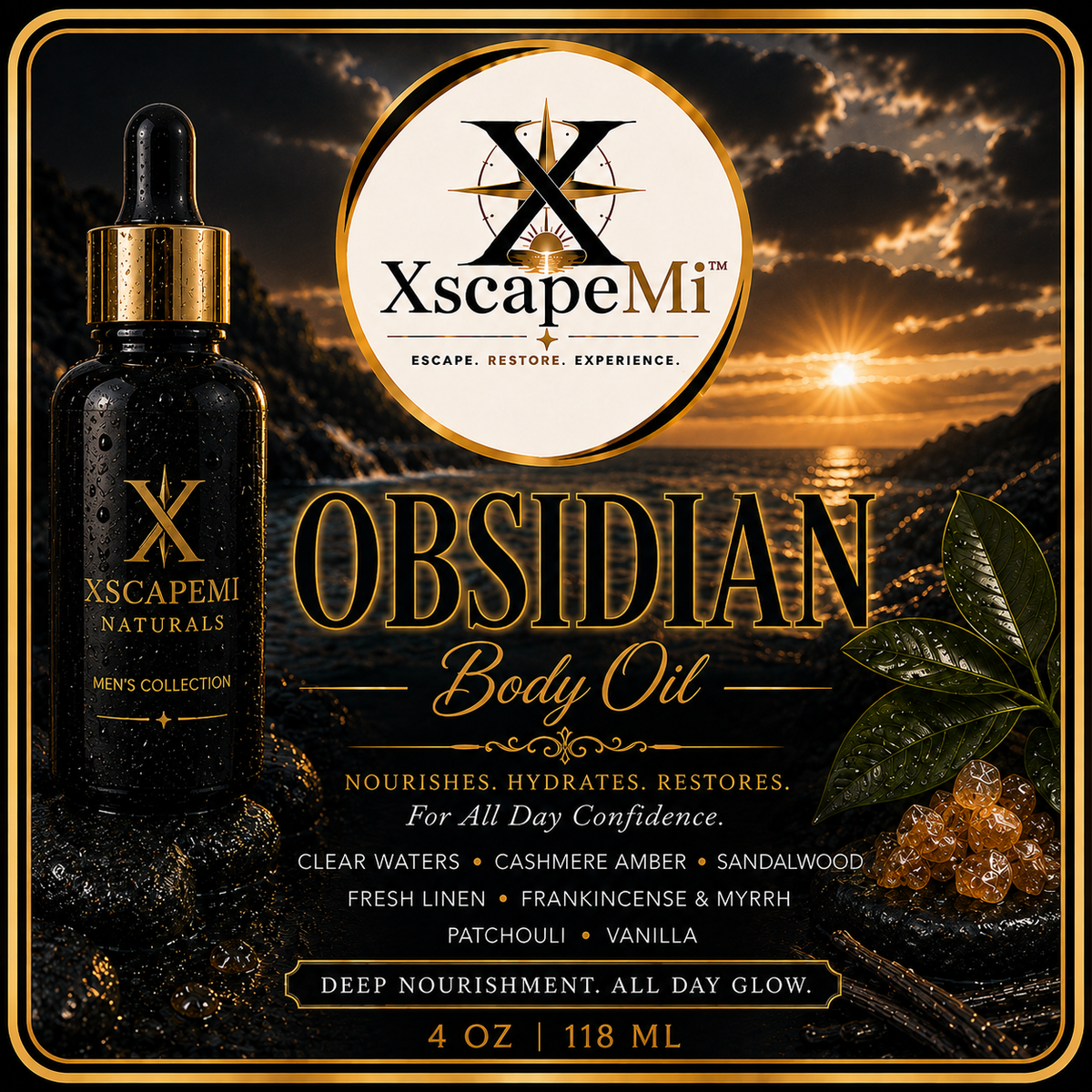 Men's Scented Body Oil – XscapeMi Naturals (4oz)