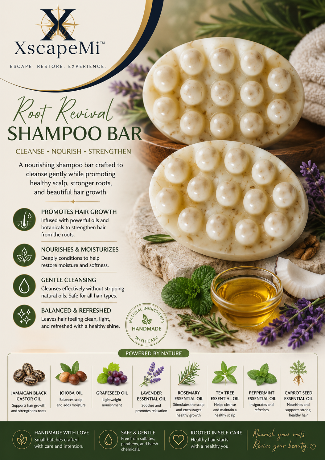 Root Revival Shampoo Bar – XscapeMi Naturals