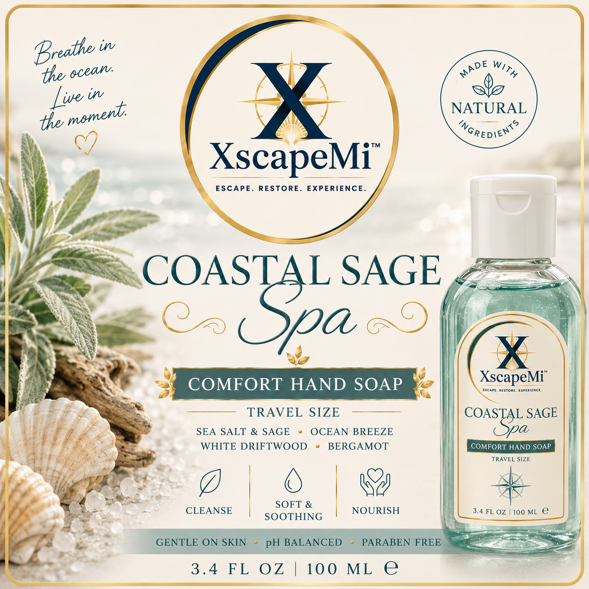 Coastal Sage Spa Comfort Hand Soap – Travel Size