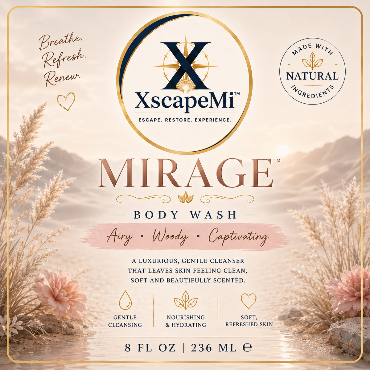 Mirage Body Wash 8 fl oz by XscapeMi Naturals